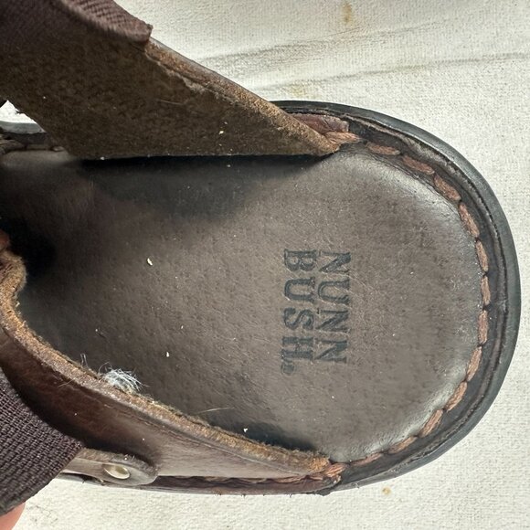 Nunn Bush Mens Fisherman Style Leather Sandals Size 10M Brown With Black Soles - Picture 9 of 9